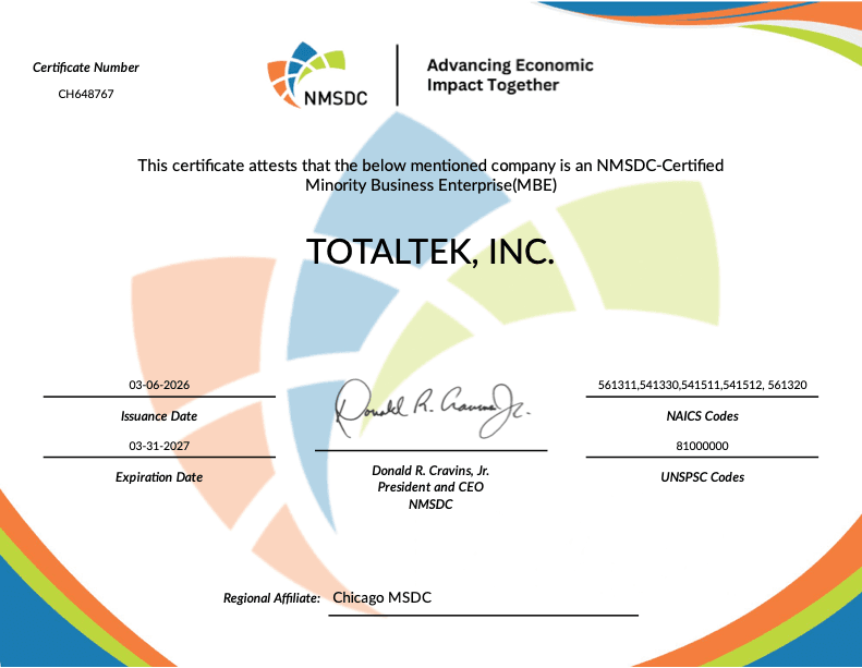 NMSDC Minority Business Enterprise Certificate